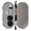 Hoement Double Layer Glasses Case with Beautiful Pattern, Small and Lightweight Plastic and Flocking Eyeglasses Box for Storing Lenses, Portable Glasses Protector for Everyday Random Color
