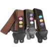 Hoement Electric Guitar Strap with Built-in Pick Holder and 3 Picks Adjustable Black Nylon Belt for Semi-acoustic Guitar Lightweight and Easy to Carry Random Color