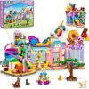 HOGOKIDS Girls Friends Dessert Shop Building Toy, Foldable Playset with LED