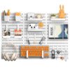 Hogurity Peg Board, 24"x36" Pegboard Wall Organizer, Includes 6PCS White Peg Boards and Accessories, Plastic Peg Board Panels for Craft Room, Office, Kitchen, Gaming Room