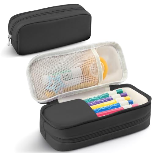 HOHOM Pencil Case Large Capacity Pencil Pouch Holder Box Marker Storage Bag Desk Organizer Stationery Organizer for School Supplies Office Travel Organizers Office College
