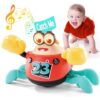 HOLA Interactive Crawling Crab Baby Toy with Voice Recording & Repeat, Musical Light Up Tummy Time Toy for Babies 6-12 Months, Toys for 1 Year Old Boys & Girls, Crawling & Walking Learning Gift
