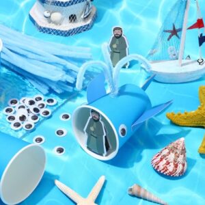 Hollowfly 24 Pcs Jonah and the Whale Craft Kit DIY Sunday School VBS Christian Crafts Jonah and the Whale Religious Vacation Bible School Home Classroom Art Activity Party Decoration