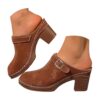 Hollow Out Slip On Mules Slides For Women High Chunky Platform Closed Toe Block Heels Square Toe Dress Wedding Party Pumps Shoes Dressy Work Office Vacation Casual Shoes
