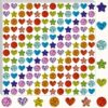 Holographic Star and Heart Stickers for Kids Reward,2016 PCS Rainbow Colors