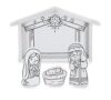 HOLY FAMILY SET WITH CRECHE TO COLOR BY BURTON + BURTON