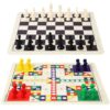 HOLYKING 2 in 1 Flying Chess & Chess Board Game, 15.75 Inch Roll Up Mat