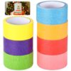 Homaisson 7 Rolls Colored Masking Tapes, 2 in Wide x 21.8 Yards Each, Rainbow Crepe Paper Tape for DIY Art Projects, Class Decor, Color Coding, Labeling, Present Wrapping, Floor Activities