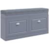 HOMCOM Gray Modern Shoe Storage Bench for Entryway, Storage Organizer with Cushion, 2-Drawers, Adjustable Shelf, Holds 8-Pairs 837-138V80GY