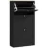 HOMCOM Narrow Shoe Storage Cabinet for Entryway with 3 Flip Drawers and Adjustable Shelves, Shoe Rack Organizer 837-399V80BK