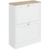HOMCOM Slim Shoe Cabinet for Entryway, Modern Hidden Shoe Storage Cabinet with 2 Flip Drawers and Adjustable Shelves 837-516V80WT
