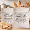 Homemade Fresh Beewax Bread Bag, 13 X 17 in, Reusable Cotton with Wax Interior