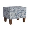 HomePop 22" Modern Rectangular Storage Ottoman - Blue Denim Jacobean Print
