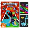 homicozy Art & Craft Activity for Kids - Foil Fun Dinosaurs & Scratch Art Book 2-in-1, No Mess Art Crafts for boys,DIY Creative Activity Kit,Gifts for Boys and Girls Ages 4, 5, 6, 7, 8, 9, Travel Toys