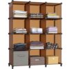 HOMIDEC Closet Organizer, 12-Cube Closet Organizers and Storage, Cube Storage Organizer for Kids, Closet, Bedroom, Bathroom, Office, Brown