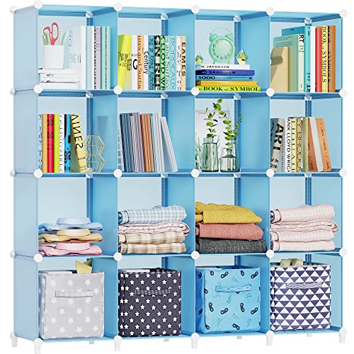 HOMIDEC Cube Storage Organizer 16-Cube Closet Organizer, Portable Closet Organizer Cubes Shelves for Clothes, Bedroom, Wardrobe, Kids Room, Bookshelf for Kids