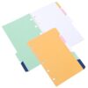 HOMOCONO 2 Sets Yellow Paper Binder Dividers for Ring Binder with 5 Holes, Loose-Leaf Page Markers for Separating Documents and Referencing, for Notebooks and Research Use