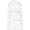 HOMOCONO Multi-Functional Plastic Students Drawing Template Ruler with Geometric Shapes and Measurement Features for School, Office, and Engineering Use