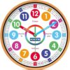 Homotte 10 Inch Kids Wall Clock, Multi-Colored Learning Clock for Kids