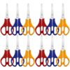 Homoyoyo 12pcs Multipurpose round Head Scissors Stainless Steel and Plastic Construction Easy to Operate and Safe for Paper Cutting DIY Crafts and Office Use Random Color