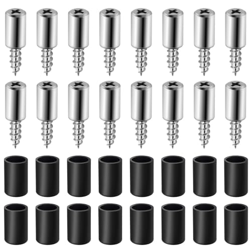 Homoyoyo 50 Sets Self-Tapping Shelf Support Pegs with Non-Slip Sleeves, Metal Cabinet Shelf Screws for Bookcases and Wooden Furniture, Stable Support and Easy Installation for Small Studios