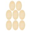 Homoyoyo 8pcs Unfinished Wooden Oval Discs for Crafts, Boxwood Material with Versatile Use and DIY Painting Features, for Home Decor and Creative Projects