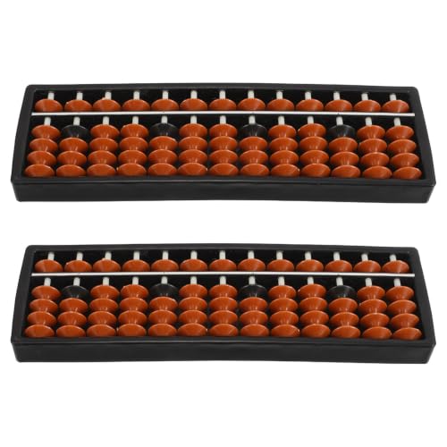 Homoyoyo Plastic Abacus Mathematics Counting to Build Mental Calculation Skills 13-Column 2pcs with Contrasting Colored Beads for Counting Tool for Learning Clubs and Elementary