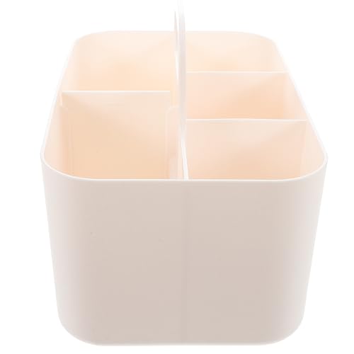 Homoyoyo Plastic Caddy with Handle Multiuse Organizer for Art Supplies and Makeup Storage, Divided Basket with Compartmentalized Sections, Portable Plastic Storage Tote for Office and Study