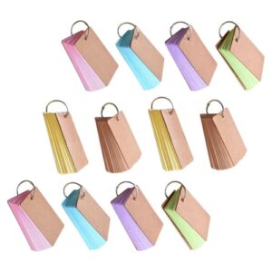 HOMSFOU 12pcs Ring Bound Cards for Vocabulary Learning and Classroom Activities, Portable Colored Index Cards Made of Metal and Paper, Lightweight Notecards for Practice the Go