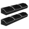Homsorout Cube Storage Bins - 6 Pack Trapezoid Storage Bins, Closet Organizers and Decorative Storage, Storage Baskets with Handle, Large Storage Basket for Home, Black