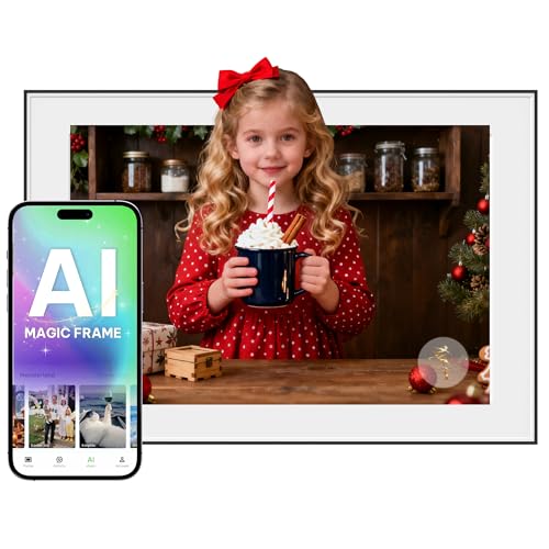 Homture Magic Frame – 10.1" WiFi Digital Picture Frame, 1920x1200 HD IPS Touch Screen, Old Photo Alive, AI Photo to Video, Unlimited Cloud Storage, APP Sharing, Easy Setup, Gift for Parents