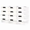 HOMZ 12-Pack Secure Latch, Clear Plastic Storage Organizer Bins, 15.5 Quart, Gray Latches - Stackable Organizing Containers for Home, Garage, and Office