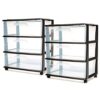 HOMZ 2-Pack Drawer Tower, 3-Tier Wide Clear Plastic Storage Organizer Cart, Black Frame - Organizing Containers with Wheels for Home, Bathroom, Bedroom, Office, and Classroom