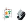 Honey-Can-Do 3-Tier Heavy-Duty Adjustable Shelf Storage Unit Bundle with Caster Wheels, Chrome Steel