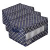 Honey-Can-Do Stemware Storage Box Set, Golden Scallop Print SFT-09241 Navy Blue (Pack of 3)