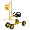 HONEY JOY Sand Digger Excavator for Kids, Toddler Outdoor Sandbox Digger Crane w/Wheels & Flexible Shovel, 360° Rotatable Seat, Beach Toys Excavator Ride On Toy for Backyard Dirt and Snow, Yellow