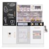 HONEY JOY Upgrade 39 in Kids Kitchen Playset, Large Wooden Little Chef Pretend Toy Kitchen Set w/Chalkboard, Telephone, Utensils, Oven, Microwave, Sink, Storage, Play Kitchen for Toddlers (Golden)