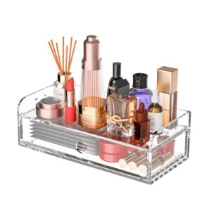 Hongtuocb Acrylic Desk Organizer 12 "x 5.7" x 4", Clear Desktop Drawer Tabletop Storage Organization for Office Home Makeup Skincare Jewelry