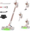 Honki Cordless Vacuum Cleaner, 40Kpa Vacuum Cleaners for Home, Cordless Vacuum with LED Display, 8 in 1 Rechargeable Vacuum (Gold)