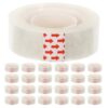 HONMEET 24 Rolls Tape Dispenser Refill Sticky Tape for Office and Home Use Easy to Tear by Hand Multipurpose BOPP Material for Wrapping and Sealing