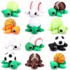 Honoson 12 Pcs 3D Printed Turtles Sport Fidget 3D Mini Ball Turtles Flexible Cute Articulated Small Stress Pet Relief Fidget for Adult Party Favors Home Display(5-7cm)