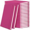 Honoson 20 Pack A5 Lined Journal Notebooks Hardcover Executive Notebook 5.5" x 8.3" PU Leather Wide Ruled Journals Bulk 160 Pages for Back to School Supplies Office Business Home (Rose Red)