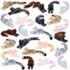 Honoson 24 Pcs 3D Printed Snow Leopard Fidget 3D Printed Small Animal Flexible Cute Articulating Pet Stress Relief Fidget for Home Decoration and Display