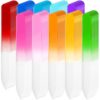 Honoson 36 Pcs Crystal Glass Nail Files Czech Glass Fingernail Files Professional Manicure Tool for Natural Nails, Gradient Rainbow Color Buffer Nail Care for Salon Gift, 9 x 1 x 0.3 cm