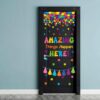 Honoson 50 Pcs Amazing Things Happen Here Classroom Door Decor Bulletin Board Set Motivational Door Decor Inspirational Welcome Cutout for Classroom Back to School Educational Activities