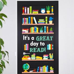 Honoson 50 Pcs Read Book Theme Classroom Door Decor Bulletin Board Set It's a Great Day to Read! Door Decor Back to School Cutout for Educational Activities