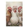 Honozo Floral Three Chickens Wood Jigsaw Puzzle, 1000-Piece Farm Animal Puzzle, Soft Pinks Roses, Family Fun Toy