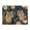 Honozo Peony Tiger Pattern Wood Jigsaw Puzzle, 500-Piece, Brain Challenge for Party Gatherings