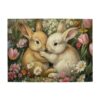Honozo Soft Yellow Glow Wild Blooms Bunnies 500-Piece Wood Jigsaw Puzzle, Brain Training Toy