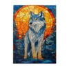 Honozo Sunset Glass Wolf Art 500‑Piece Wooden Puzzle, Bold Mosaic. Stress‑Relieving Adult Pastime